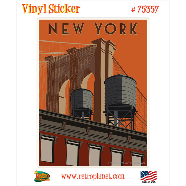 New York City Brooklyn Bridge Travel Vinyl Sticker
