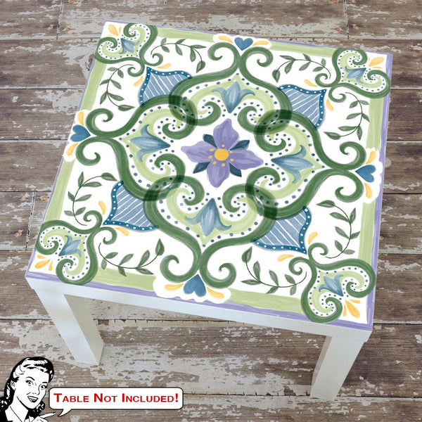 Folkloric Heart Pattern IKEA LACK Table Graphic