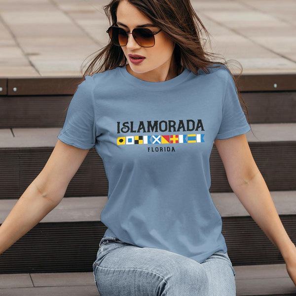 Islamorada Florida Nautical Flags Adult T-Shirt Unisex 100% Cotton S-XXL, Coastal FL Tshirt