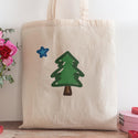 Tote Bag; Maine State Star & Tree Doodle Design,  Canvas Grocery Totes, Large Tote Bag, Everyday Totes, Market Bags, Reusable Grocery Bag