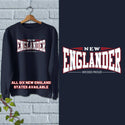 Sweatshirt: New Englander Sweatshirt, 100% Cotton, S-XXL, Adult Unisex Sweatshirts, Choose New England State, Exclusive Retroplanet Design