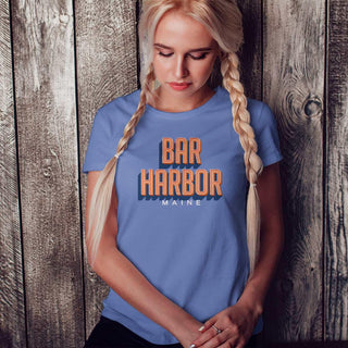 T-Shirt; Bar Harbor Maine Retro Design T-Shirt, Adult Unisex, 100% Cotton, S-XXL