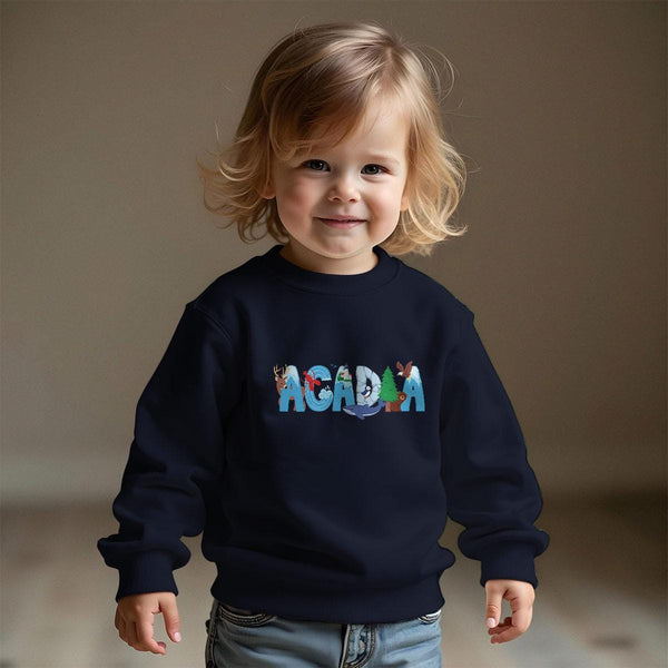 Acadia Maine Whimsical Animals Toddler Sweatshirt, Kids Sweatshirts, Toddler Unisex 2T-5/6