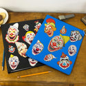 Creepy Clown Faces Circus Vinyl Sticker Set of 16, Spooky Halloween Clowns