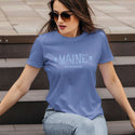 Maine Vacationland Funky Font T-Shirt, Adult Unisex, Kelly Green, Cardinal, Dark Chocolate, or Carolina Blue, 100% Cotton, S-XXL