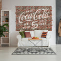 Enjoy Coca-Cola 5 Cents Ghost Sign Graphic Faux Brick Mural