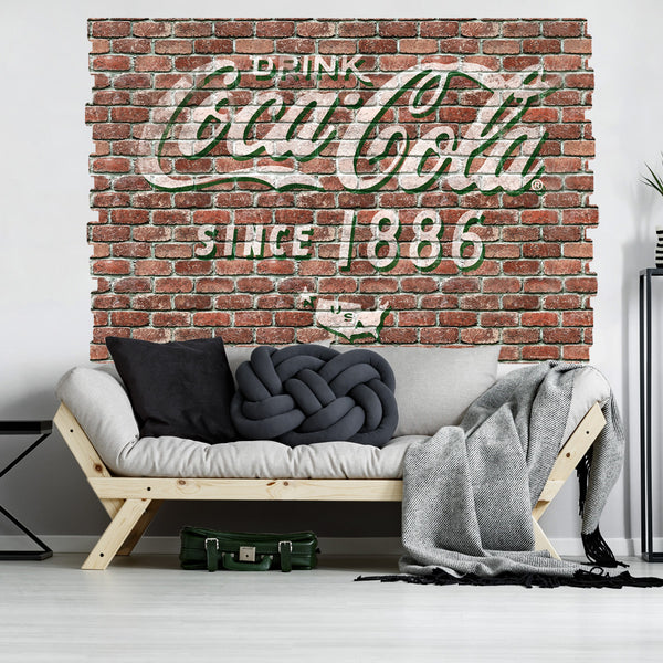 Coca-Cola Since 1886 Ghost Sign Graphic Faux Brick Mural