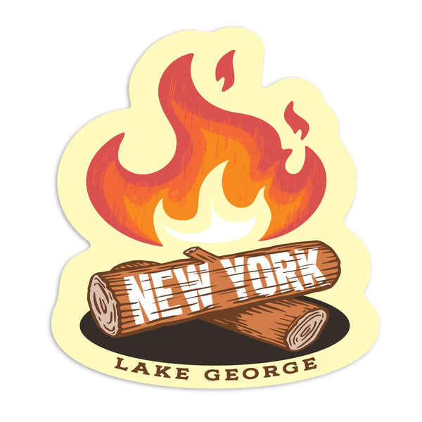 New York Lake George Campfire Die Cut Vinyl Sticker NY Decal