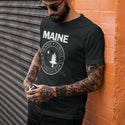 Maine Punk Rock Lobsters Lighthouses Moose Black T-Shirt, 100% Cotton, S-XXL, Unisex Vacationland Tshirt, Funny T-Shirts
