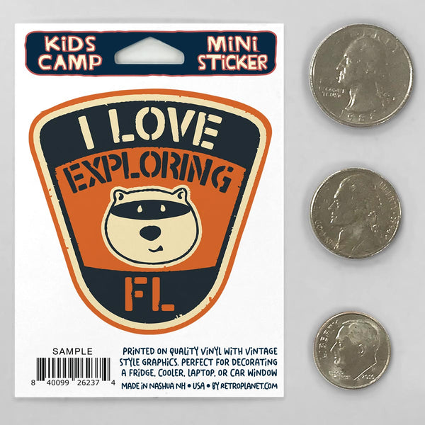 Florida Kids Camp Outdoor Adventure Mini Vinyl Stickers