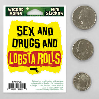 Massachusetts Mini Vinyl Sticker Sex And Drugs Lobsta Rolls Punk Rock