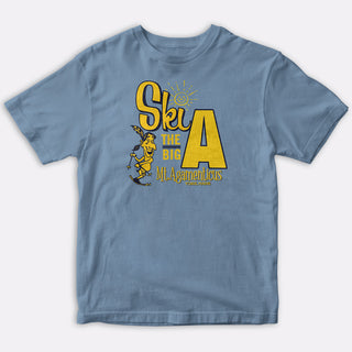 Ski Mount Aggie York Maine T-Shirt Adult Unisex Baby Blue Tshirt, 100% Cotton, S-XXL