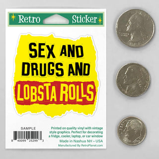 Sex And Drugs And Lobsta Rolls Punk Rock Mini Vinyl Sticker