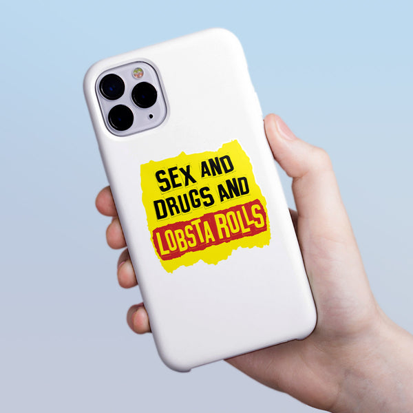 Sex And Drugs And Lobsta Rolls Punk Rock Mini Vinyl Sticker