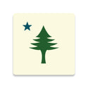 Maine State Flag Pine Tree & Star Die Cut Vinyl Sticker