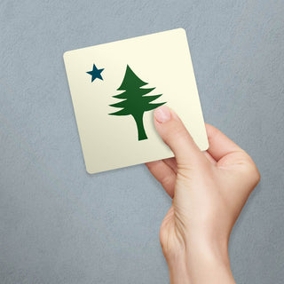 Maine State Flag Pine Tree & Star Die Cut Vinyl Sticker
