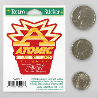 Atomic Subs Mini Vinyl Sticker New England Memories