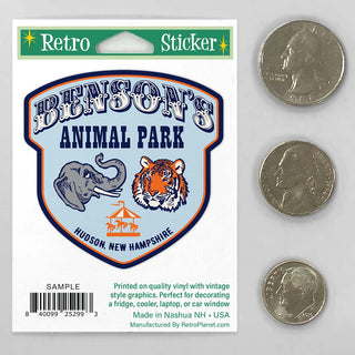 Benson's Animal Park Mini Vinyl Sticker, New Hampshire, New England Memories