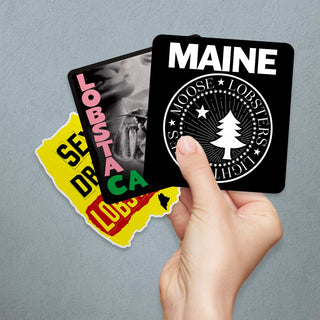 Maine Punk Rock Sticker Bundle, Set of 3 Die Cut Stickers, Peel and Stick, Car, Laptop, Guitar Sticker, The Clash, The Ramones, The Pistols