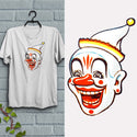 Clown Wearing Pompom Hat T-Shirt, White Adult Unisex S-XXL, 100% Cotton