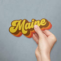 Maine Groovy 70s Colors Die Cut Vinyl Sticker