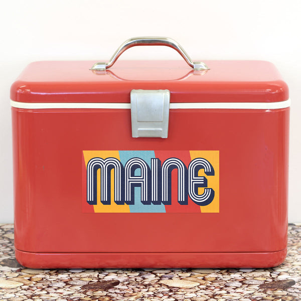 Maine Retro Style Font Die Cut Vinyl Sticker