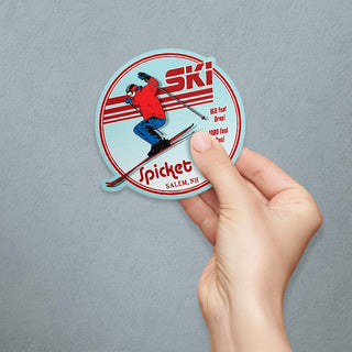 Vinyl Sticker; Ski Spicket Hill Salem New Hampshire, Lost Ski Area, NH Ski Hill, Die Cut Vinyl Stickers