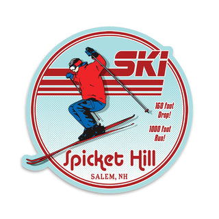 Mini Sticker; Ski Spicket Hill Salem New Hampshire, Lost Ski Area, NH Ski Hill, Die Cut Vinyl