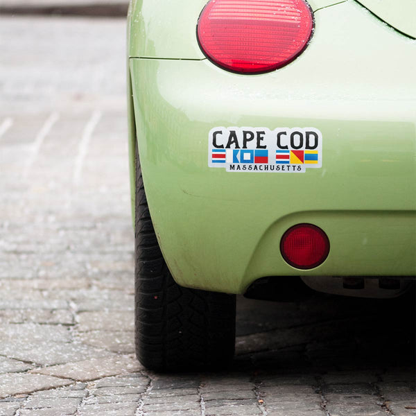 Cape Cod Nautical Flag Large Vinyl Bumper Sticker, MA Sticker