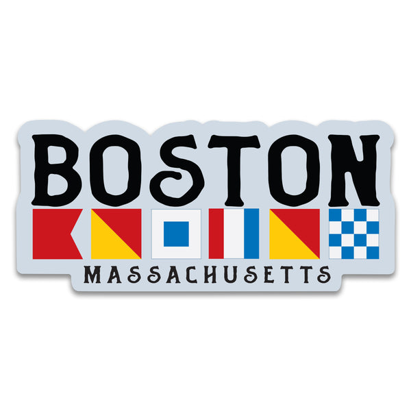 Boston MA Nautical Flag Large Vinyl Bumper Sticker