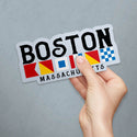 Boston MA Nautical Flag Large Vinyl Bumper Sticker