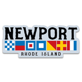 Newport Rhode Island Nautical Flag Large Vinyl Bumper Sticker, RI Sticker