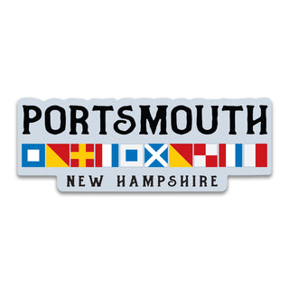 Portsmouth Nautical Flag Large Vinyl Bumper Sticker, NH Sticker