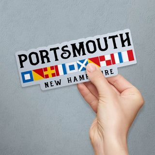 Portsmouth Nautical Flag Large Vinyl Bumper Sticker, NH Sticker