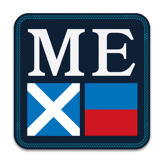 Maine Nautical Flag State Abbreviation Vinyl Sticker, ME Bumper Sticker