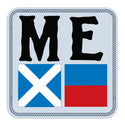 Maine Nautical Flag State Abbreviation Vinyl Sticker, ME Bumper Sticker