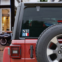 New Hampshire Nautical Flag State Abbreviation Vinyl Sticker, NH Bumper Sticker