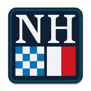 New Hampshire Nautical Flag State Abbreviation Vinyl Sticker, NH Bumper Sticker