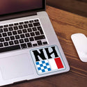 New Hampshire Nautical Flag State Abbreviation Vinyl Sticker, NH Bumper Sticker