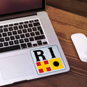 Rhode Island Nautical Flag State Abbreviation Vinyl Sticker, RI Bumper Sticker