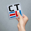 Connecticut Nautical Flag State Abbreviation Vinyl Sticker, CT Bumper Sticker