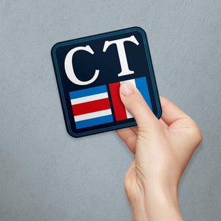 Connecticut Nautical Flag State Abbreviation Vinyl Sticker, CT Bumper Sticker