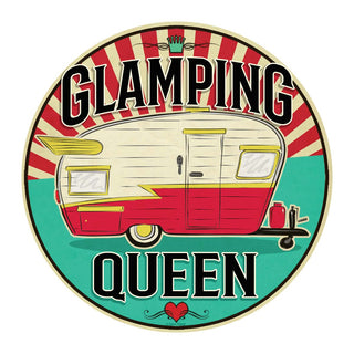 Glamping Queen Die Cut Vinyl Sticker, Camper, Glamper Sticker