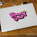 Glamping Queen Crown Script Large Die Cut Vinyl Sticker, Camping Sticker