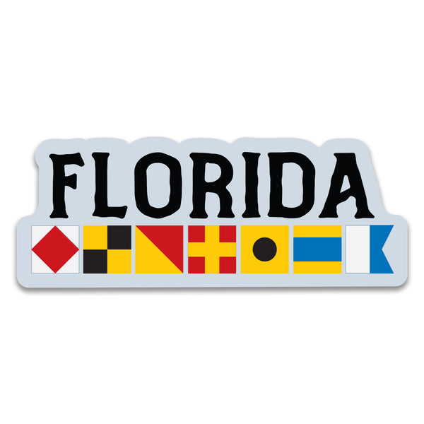 Florida Nautical Flag Large Vinyl Bumper Sticker, FL Sticker