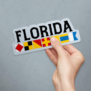 Florida Nautical Flag Large Vinyl Bumper Sticker, FL Sticker