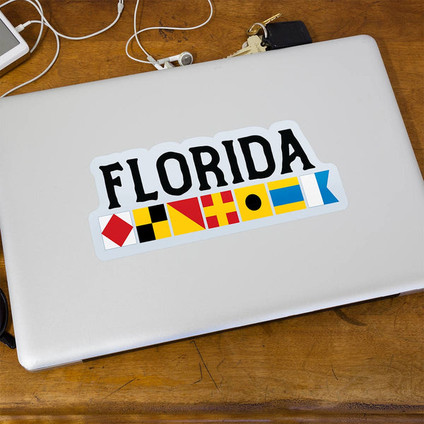 Florida Nautical Flag Large Vinyl Bumper Sticker, FL Sticker