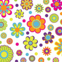 Decal Only: Mod Flowers 60s Colors, IKEA Lack Table Decal, IKEA Hack, Flower Power, Boho Home Decor