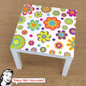 Decal Only: Mod Flowers 60s Colors, IKEA Lack Table Decal, IKEA Hack, Flower Power, Boho Home Decor