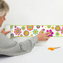 Mod Flowers 60s Color Palette Wall Border Peel and Stick